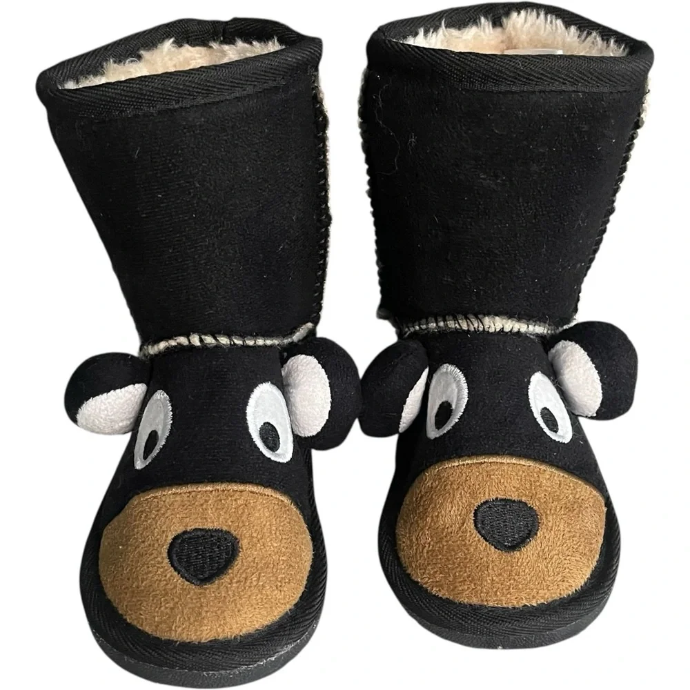 Lazy One Kid's Bear Slipper Boots - Toasty Toez - Fleece Lined - XXS (kids 4-5)